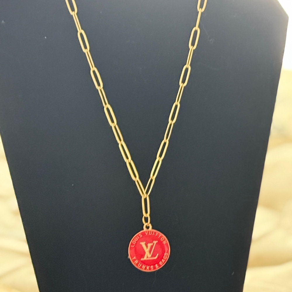 Repurposed bag charm  -paper clip Pendant Necklace